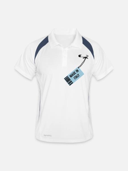 Made in Italy - Polo respirant Homme - blanc/marine - Devant