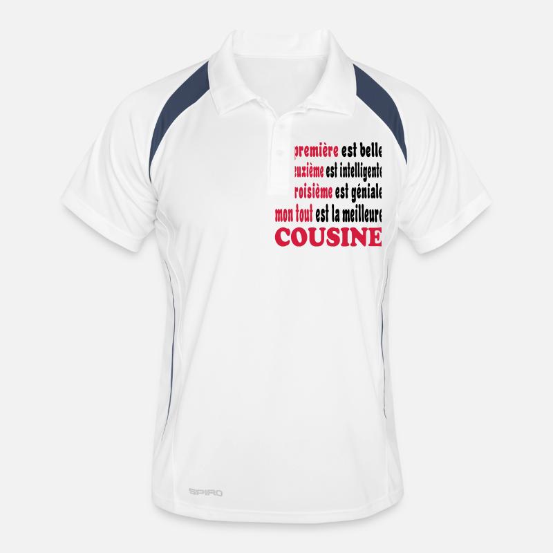 LA MEILLEURE COUSINE - Polo respirant Homme - blanc/marine