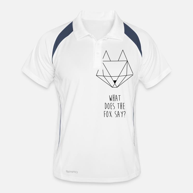 What does the fox say - Männer Polo atmungsaktiv - Weiß/Navy