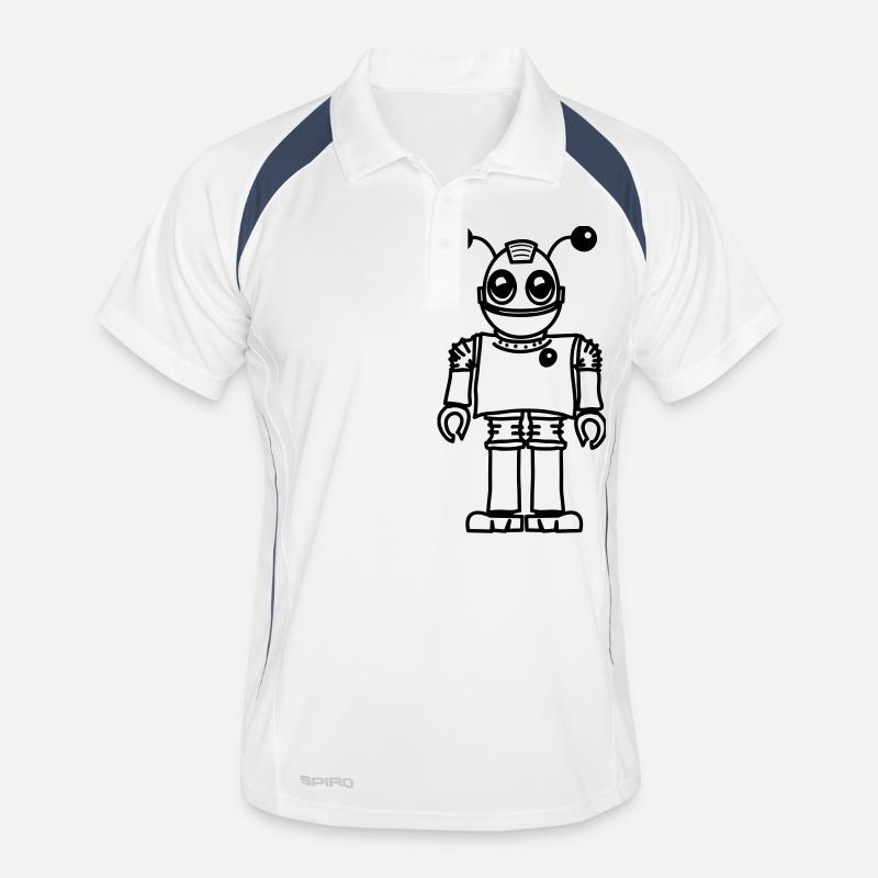 Cool funny robot toy fun Men's Polo breathable
