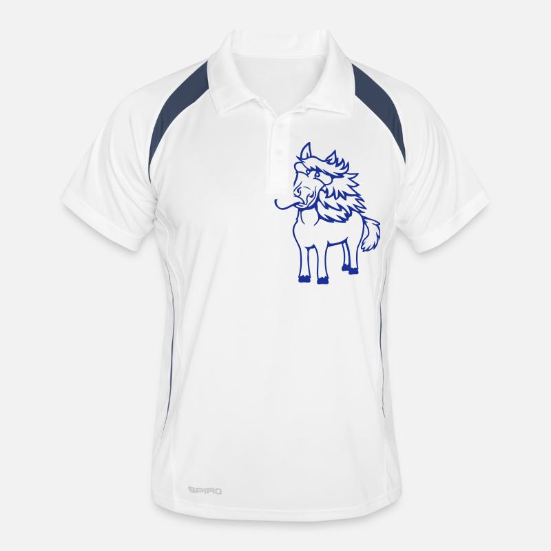 cheval fou langue sortant drôle idiot Polo respirant Homme