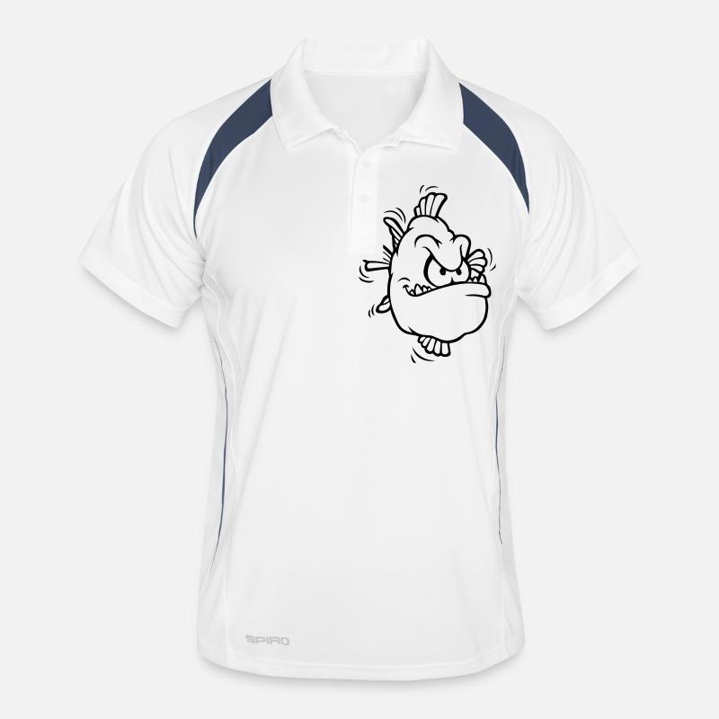 angry fish - Men's Polo breathable - white/navy