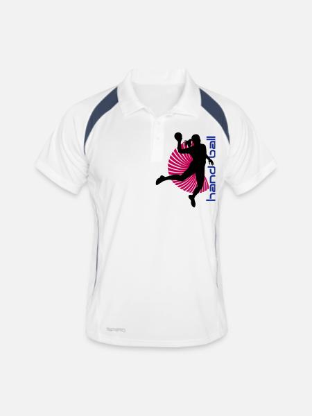 Spirale Handballerin - Men's Polo breathable - white/navy - Front