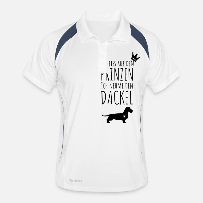 Prinz & Dackel - Männer Polo atmungsaktiv - Weiß/Navy