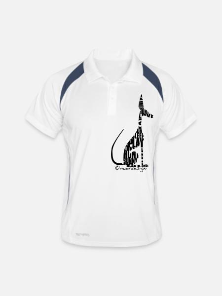 Eat-Jump-Love - Männer Polo atmungsaktiv - Weiß/Navy - Vorne