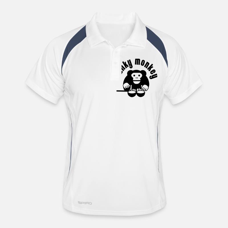 Funky Monkey - Männer Polo atmungsaktiv - Weiß/Navy