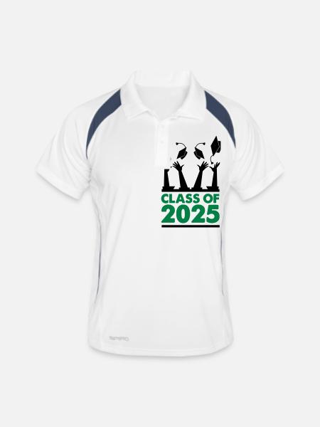Classe de 2025 - Polo respirant Homme - blanc/marine - Devant