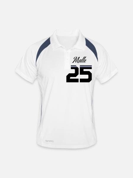 Malle 2025 Trikot - Männer Polo atmungsaktiv - Weiß/Navy - Vorne