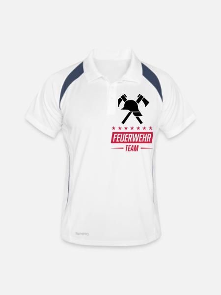 Fire Brigade Team - Men's Polo breathable - white/navy - Front
