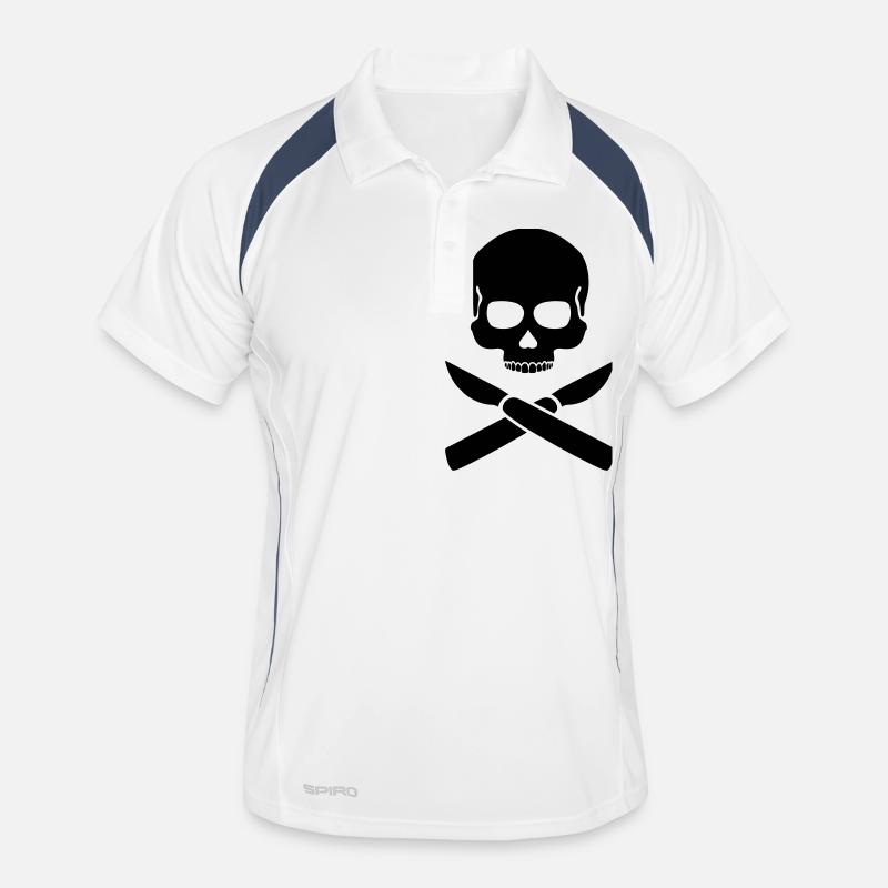 Crâne avec des couteaux Polo respirant Homme