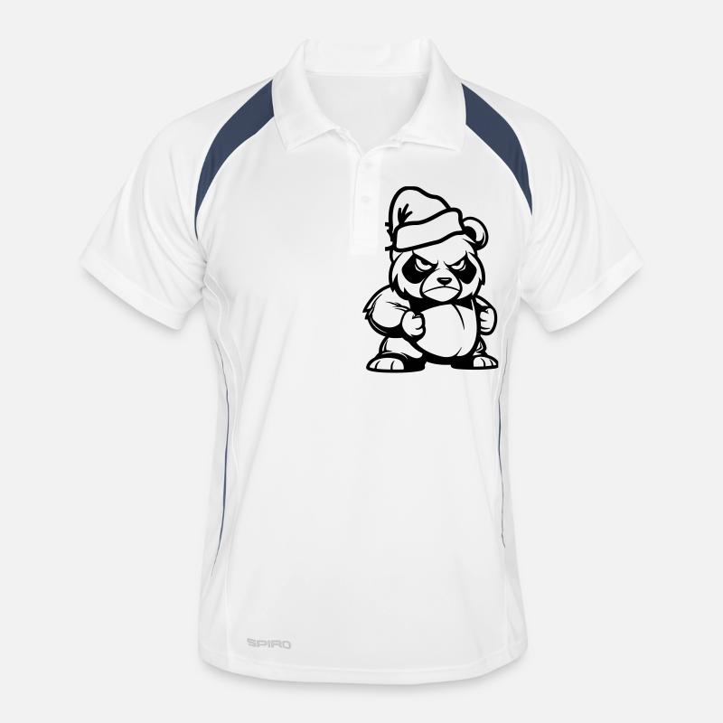 Pandabär Weihnachten Comic Männer Polo atmungsaktiv