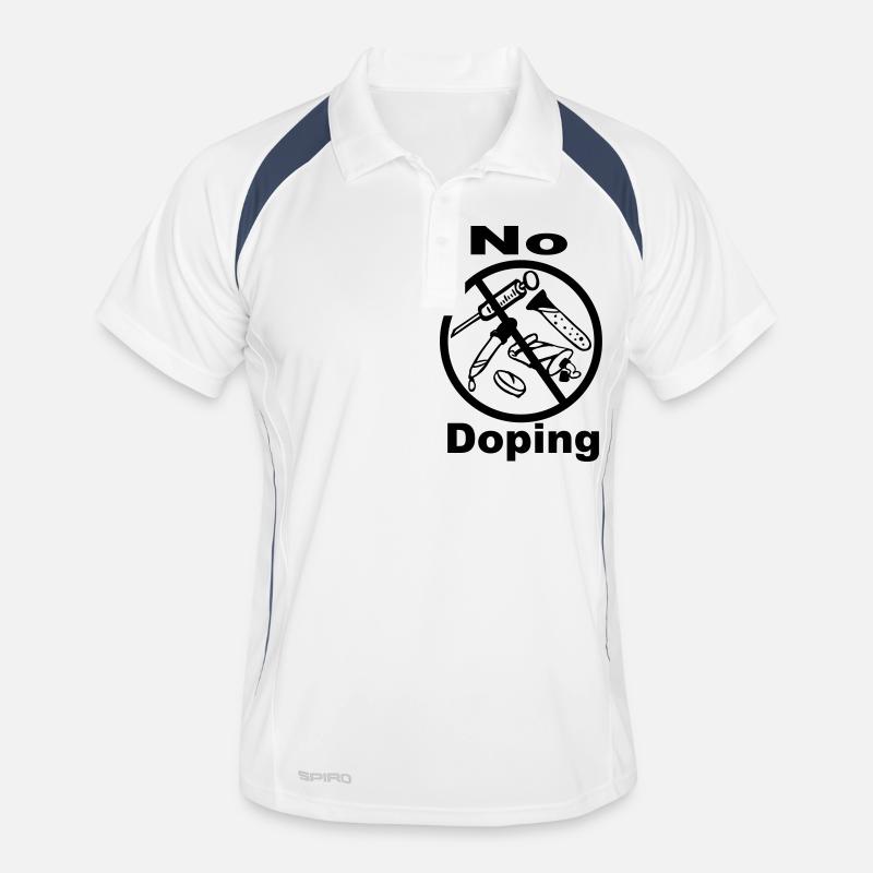 No doping - 1c - Men's Polo breathable - white/navy