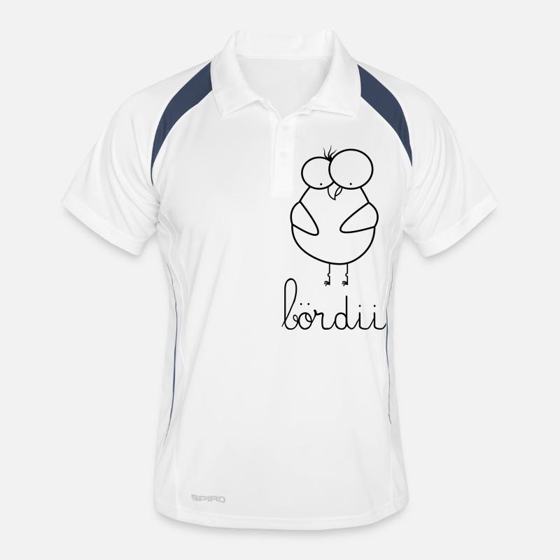 boerdii - Männer Polo atmungsaktiv - Weiß/Navy