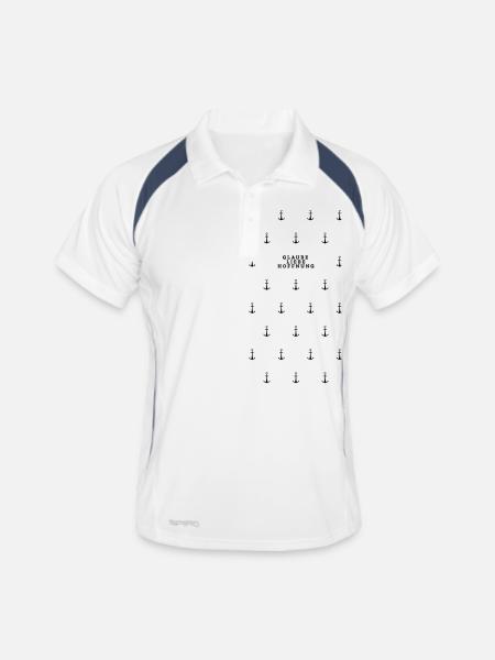 Glaube Liebe Hoffnung Faith Love Hope Gott Jesus - Männer Polo atmungsaktiv - Weiß/Navy - Vorne