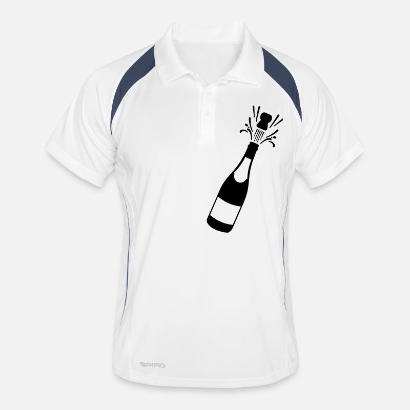 _f1 - Männer Polo atmungsaktiv - Weiß/Navy