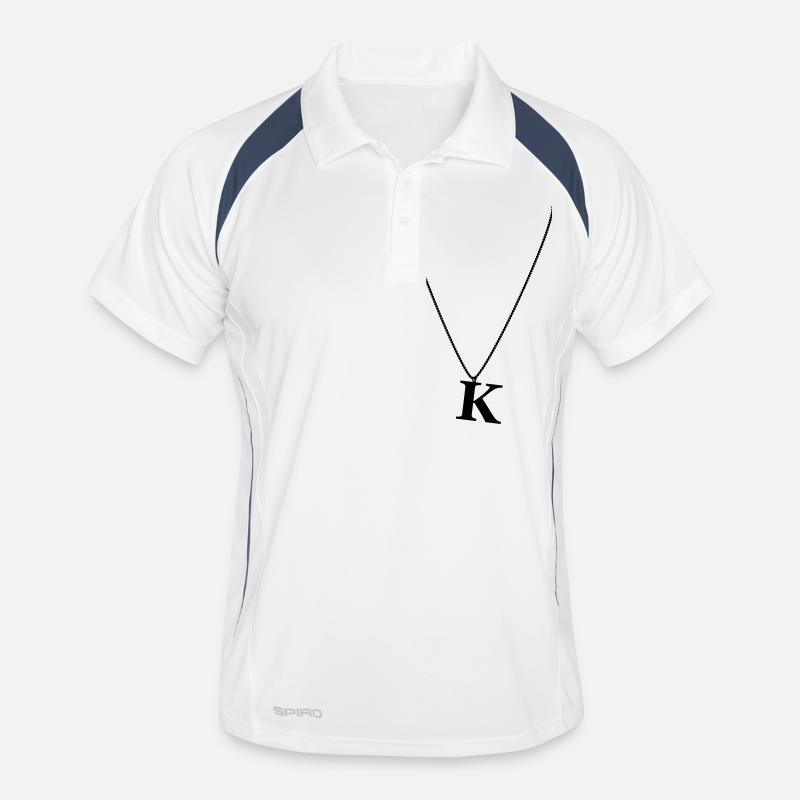 Halskette Buchstabe K Männer Polo atmungsaktiv