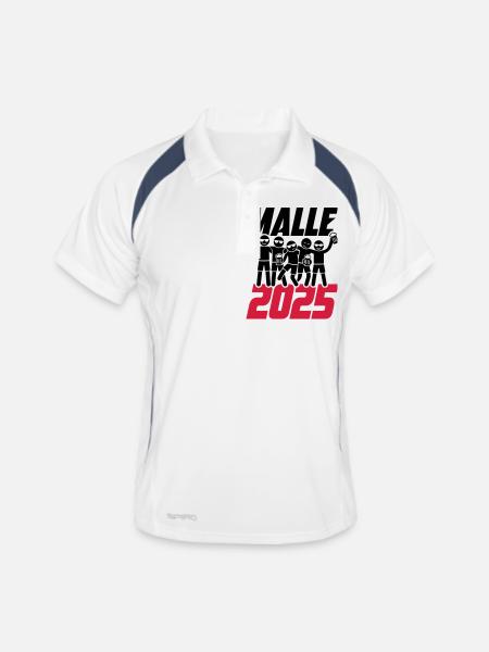 Soirée Malle 2025 - Polo respirant Homme - blanc/marine - Devant