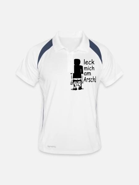 Kiss my ass - Polo respirant Homme - blanc/marine - Devant