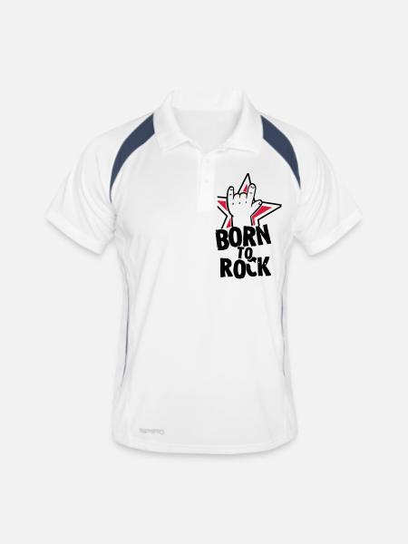 Born to rock - Polo respirant Homme - blanc/marine - Devant