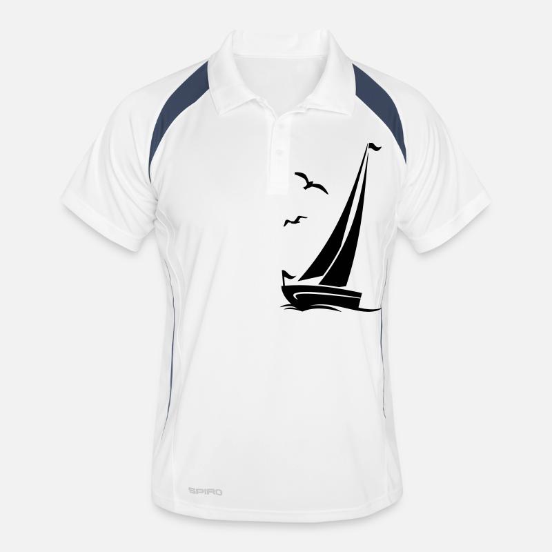Schiffe - Segelboot Vögel Männer Polo atmungsaktiv