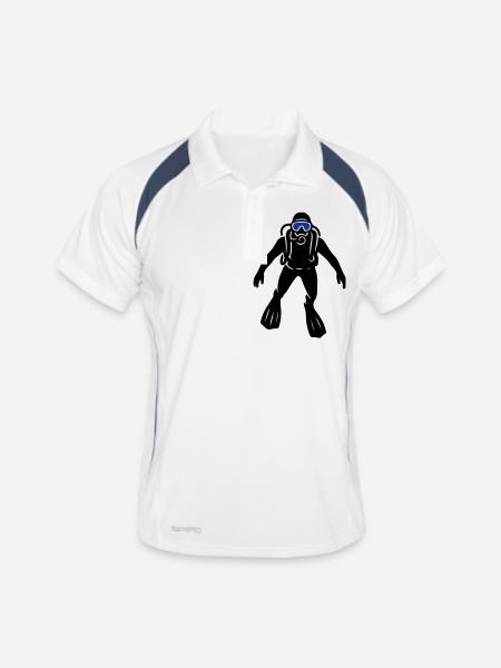 Diver apnea - Men's Polo breathable - white/navy - Front