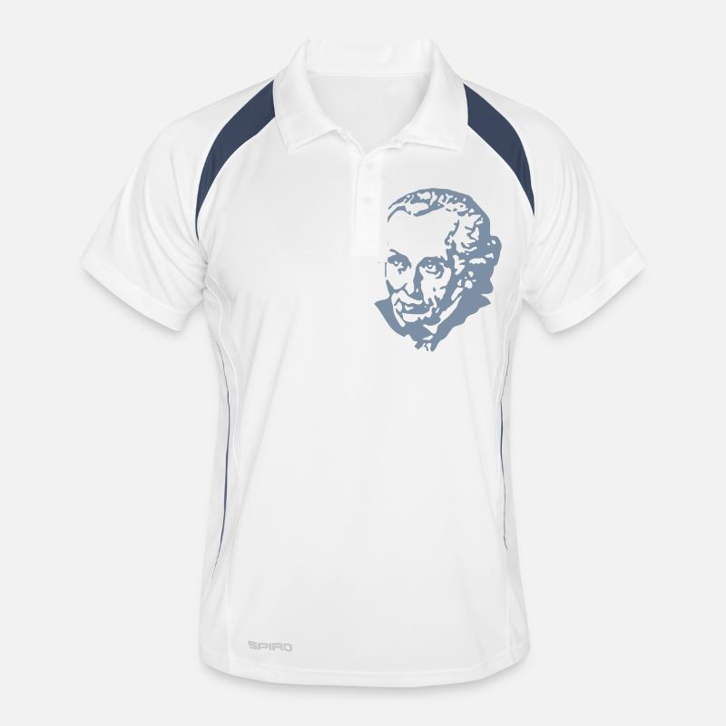 Immanuel Kant - Männer Polo atmungsaktiv - Weiß/Navy