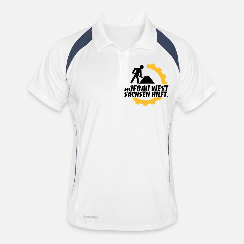 Construction Ouest - Saxe aide. - Polo respirant Homme - blanc/marine