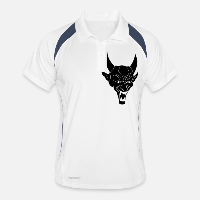 Devil - Männer Polo atmungsaktiv - Weiß/Navy