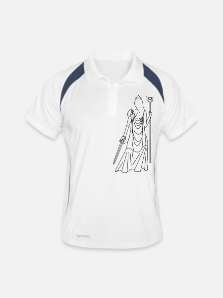 Athena - Männer Polo atmungsaktiv - Weiß/Navy - Vorne