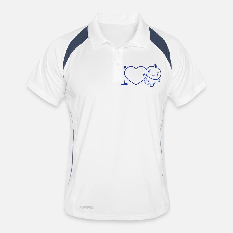 J’aime oiseau coeur symbole amour heureux mignon Polo respirant Homme