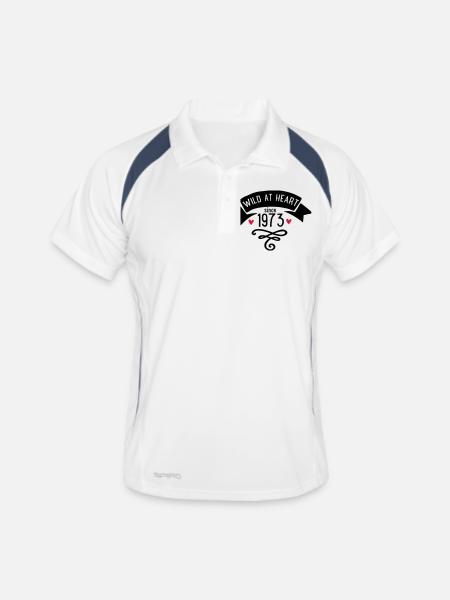 1973 - Men's Polo breathable - white/navy - Front