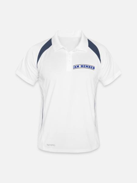 Team Member Design - Men's Polo breathable - white/navy - Front