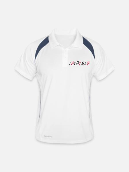 musique - Polo respirant Homme - blanc/marine - Devant