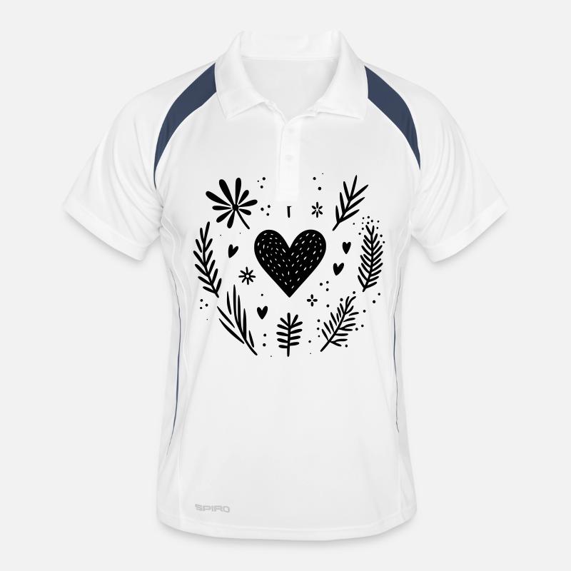 Heart with branches Men's Polo breathable