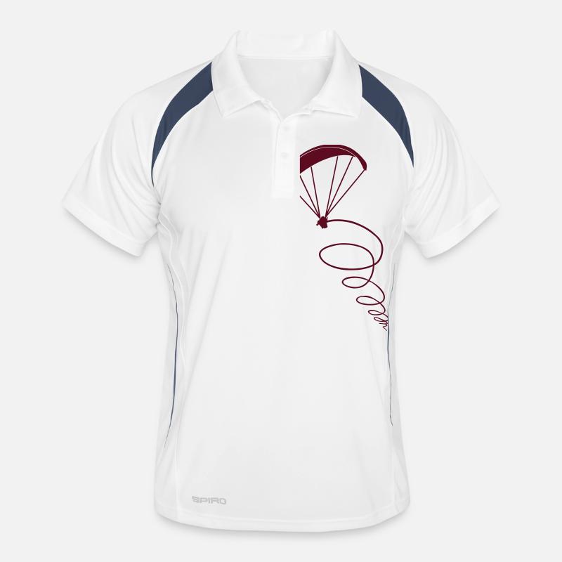 Paragliding thermic gift pilot - Men's Polo breathable - white/navy