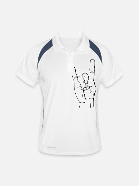Main en métal DOIGTS - FOURCHE FRANÇAIS - MANO - Polo respirant Homme - blanc/marine - Devant
