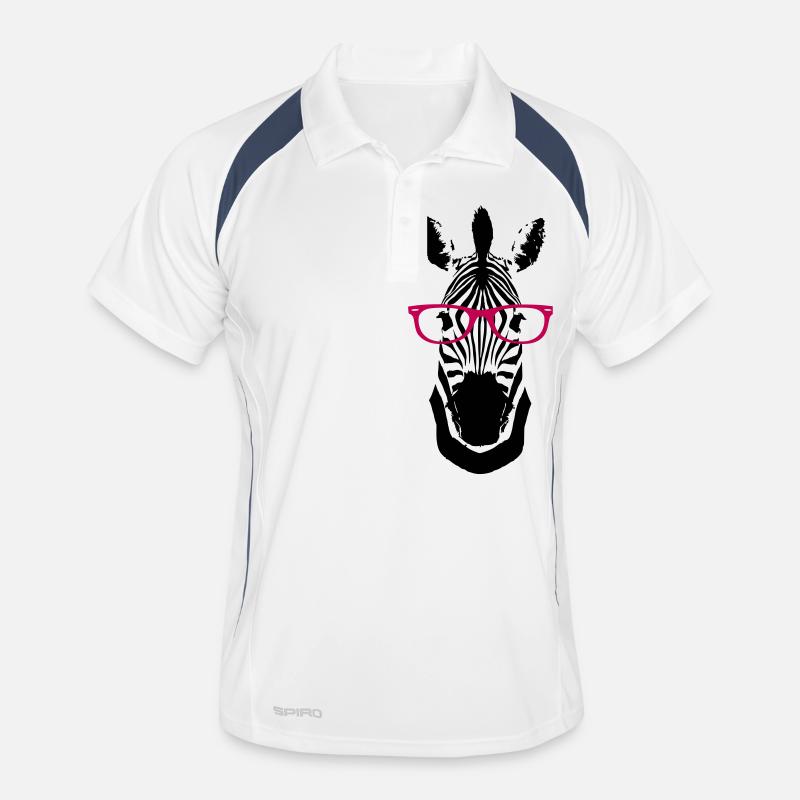 Zebra Brille Nerd Männer Polo atmungsaktiv