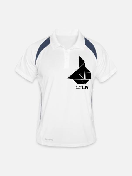 All you need is Luv - Männer Polo atmungsaktiv - Weiß/Navy - Vorne