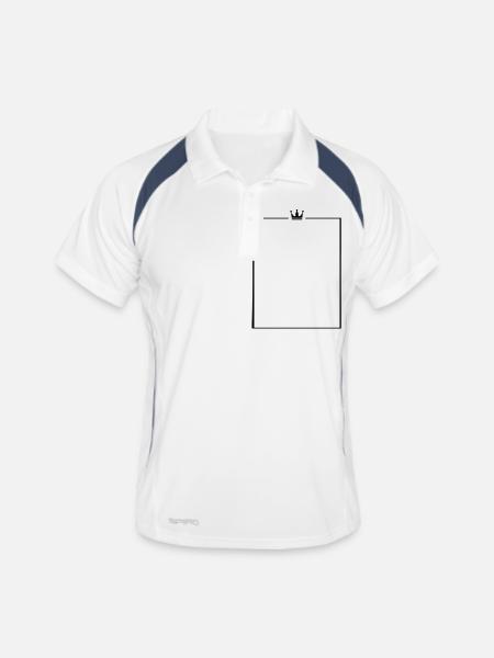 rahmen krone - Männer Polo atmungsaktiv - Weiß/Navy - Vorne