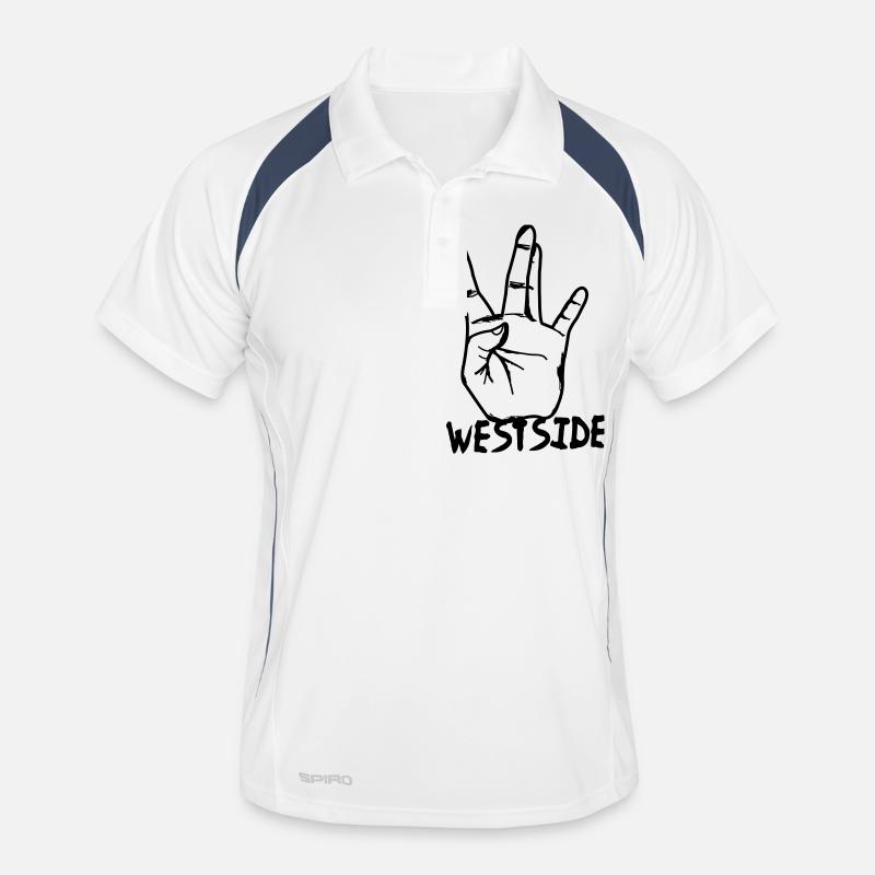 westcoast hand - Männer Polo atmungsaktiv - Weiß/Navy