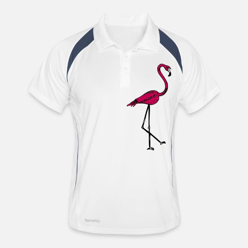 flamingo - Männer Polo atmungsaktiv - Weiß/Navy