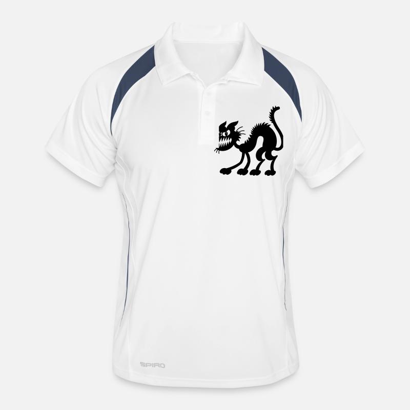 Chat noir de Halloween Polo respirant Homme