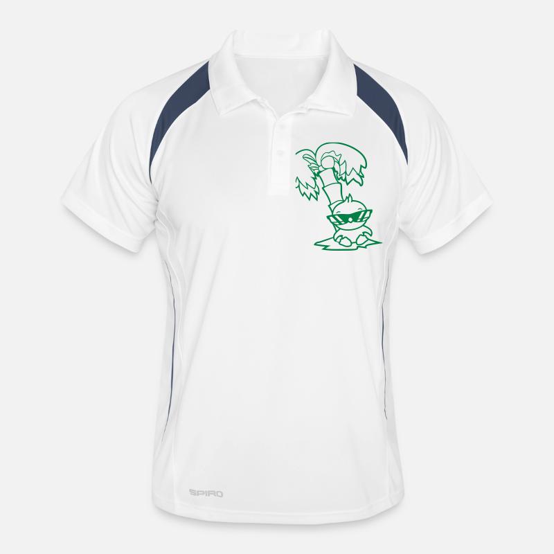Duck Small Cute Bird Sunglasses Funny Palm Tree Men's Polo breathable