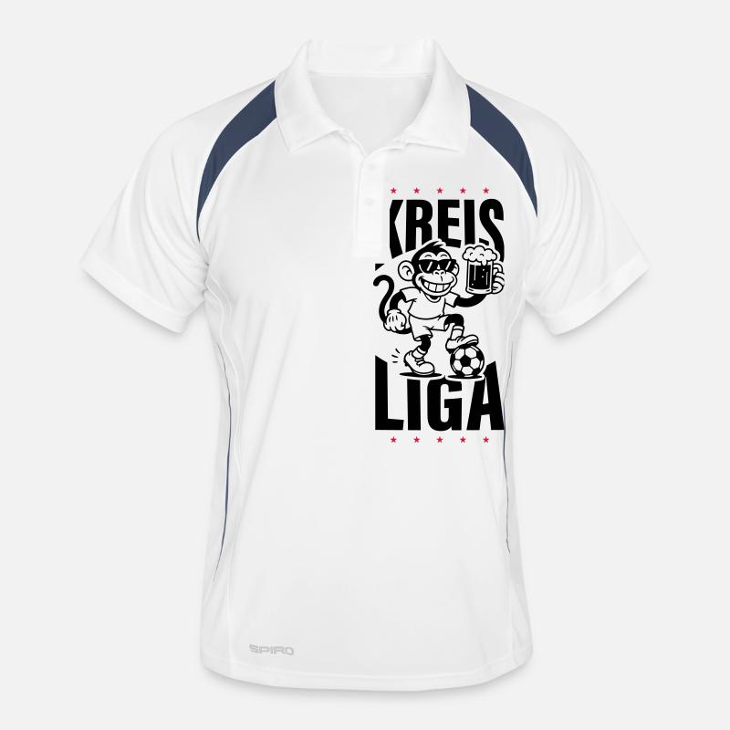 Bier Affe Kreisliga - Männer Polo atmungsaktiv - Weiß/Navy