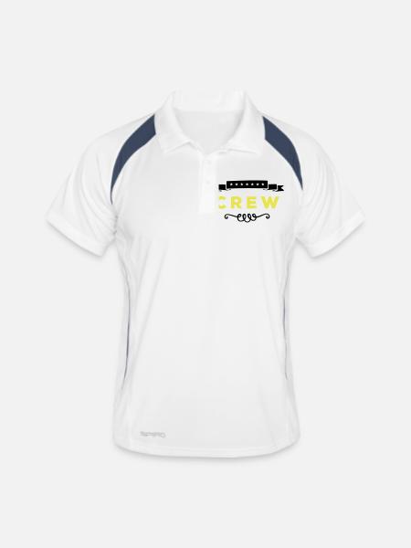 crew - Men's Polo breathable - white/navy - Front