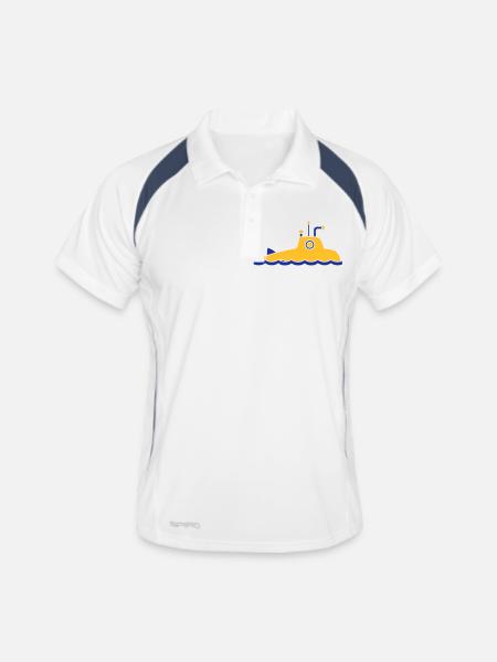Plongée de surface sous-marine - Polo respirant Homme - blanc/marine - Devant