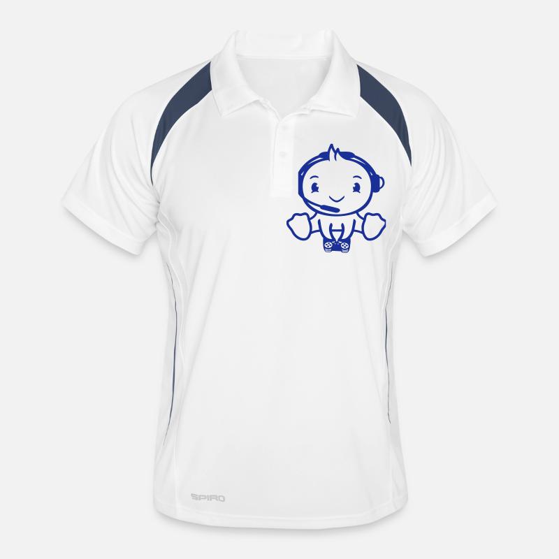 Bird Playing Gamer Nerd Console Headset Controller Men's Polo breathable