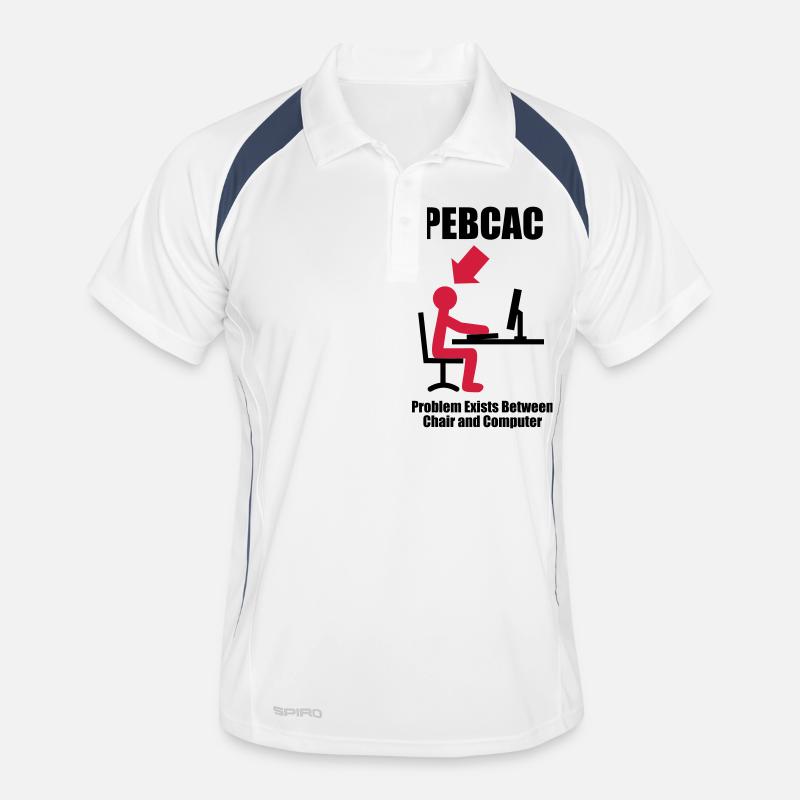PEBCAC - Problem exists between Chair and Computer - Men's Polo breathable - white/navy