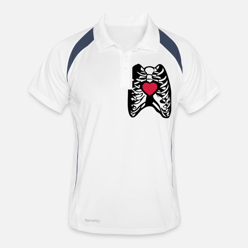 Skeul human skeleton human heart - Men's Polo breathable - white/navy