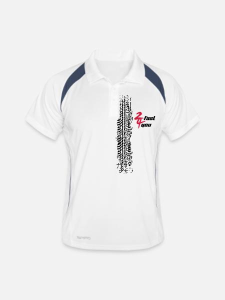 2 fast 4 you - Men's Polo breathable - white/navy - Front